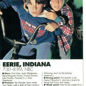 "Eerie, Indiana", TV Guide magazine article, September 1991