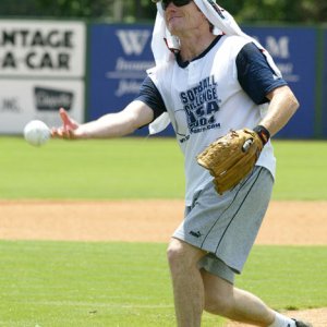 Bryan Cranston plays in Hollywood AllStars Softball Game