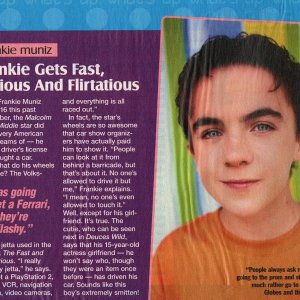 Frankie Muniz, unknown magazine, February 2002