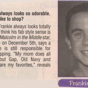 Frankie Muniz, "Bop" (?) magazine, 2000
