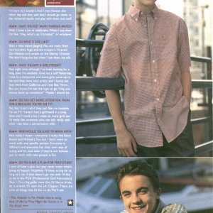 Frankie Muniz, British "Star" magazine, June 2001