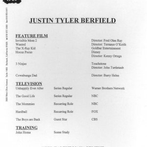 Justin Berfield publicity still, circa 1999