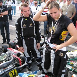 Frankie Muniz (left) and Simona De Silvestro finished third in the 6 Hours 