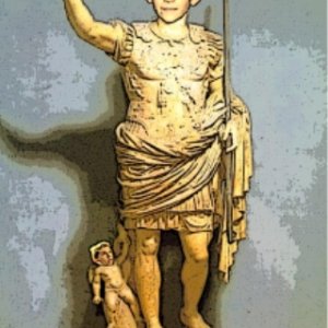 Emperor Augustus statue parody