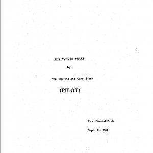 'The Wonder Years' original 1987 pilot script - page 1