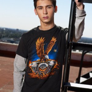 Justin Berfield posing: eagle shirt 4