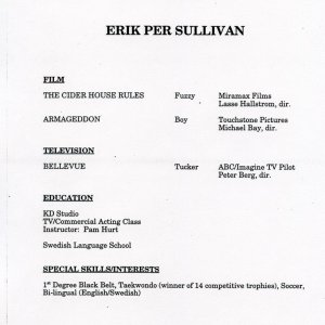 Erik Per Sullivan - agency publicity resume