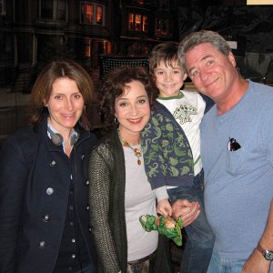 Linwood Boomer with cast members of his new sitcom ''The Karenskys"