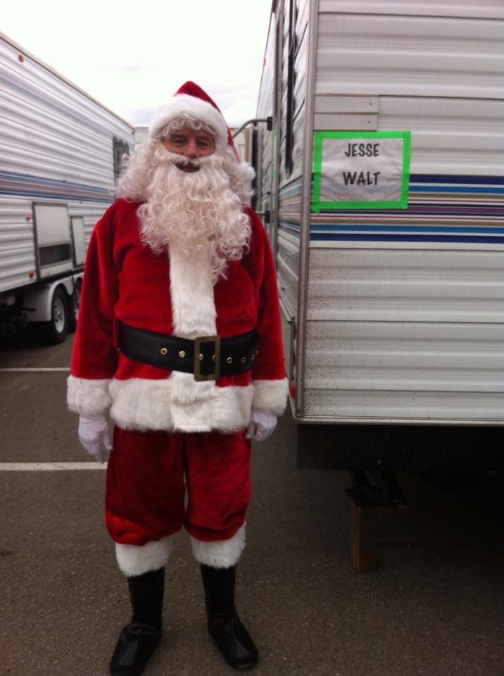 Behind the scenes: Bryan Cranston dressed as Santa