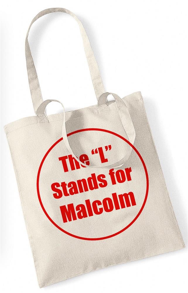 Cotton bag - 'The &quot;L&quot; Stands for Malcolm' print