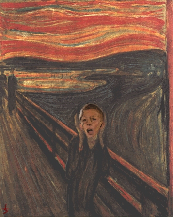 Edvard Munch 'The Scream' painting parody