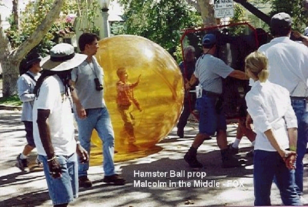 Filming the 'hamster ball' sequence