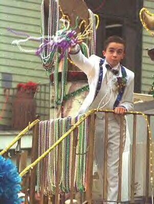 Frankie Muniz at the 2001 New Orleans Mardi Gras parade