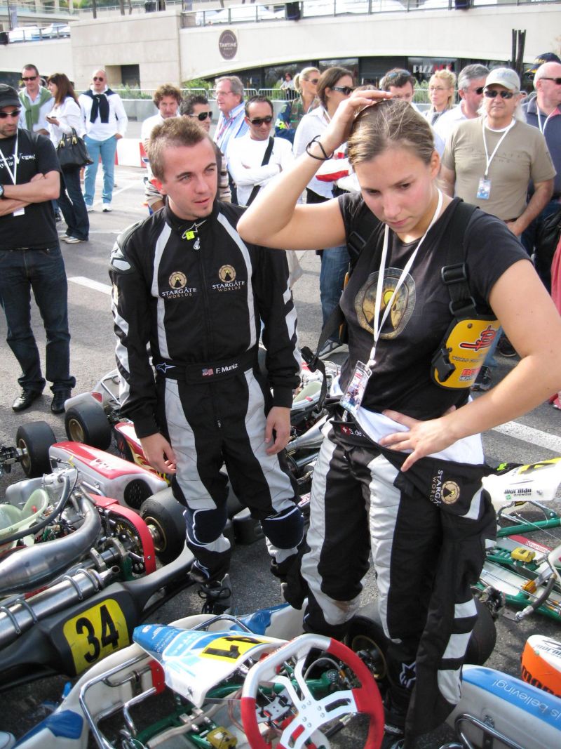 Frankie Muniz (left) and Simona De Silvestro finished third in the 6 Hours 