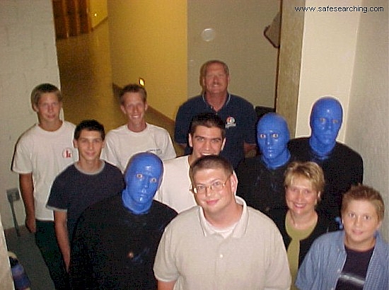 Justin Berfield and Jason Felts meet The Blue Man Group