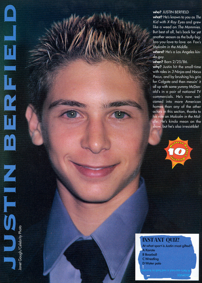 Justin Berfield in unknown magazine