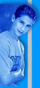 Justin Berfield posing blue