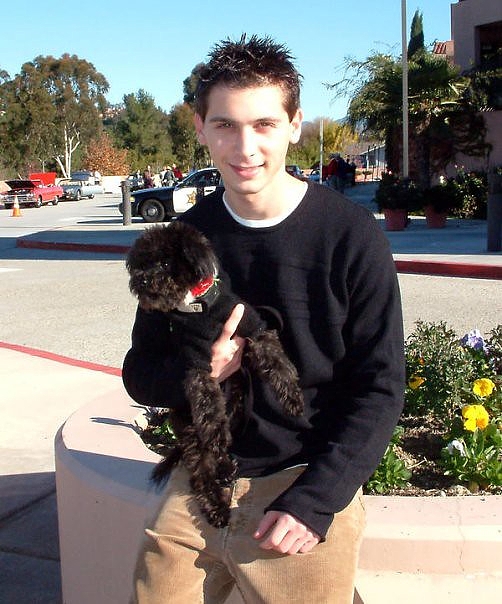 Justin Berfield, possibly with one of his dogs