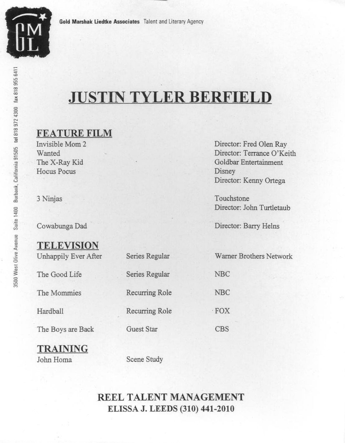 Justin Berfield publicity still, circa 1999
