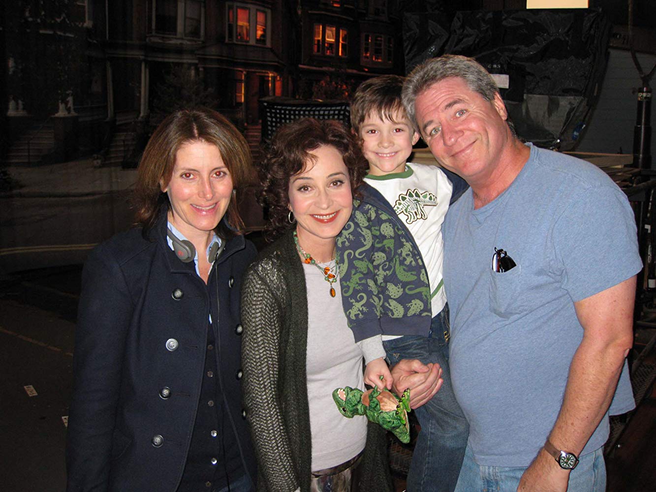Linwood Boomer with cast members of his new sitcom ''The Karenskys&quot;