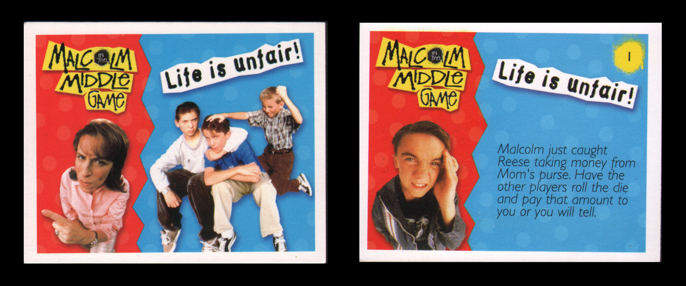 Malcolm in the Middle Board Game - Life is Unfair Cards