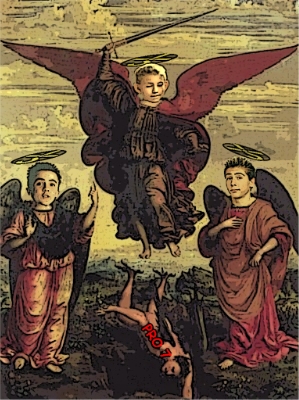 Marco d'Oggiono's 'Pala dei Tre Arcangeli' painting parody