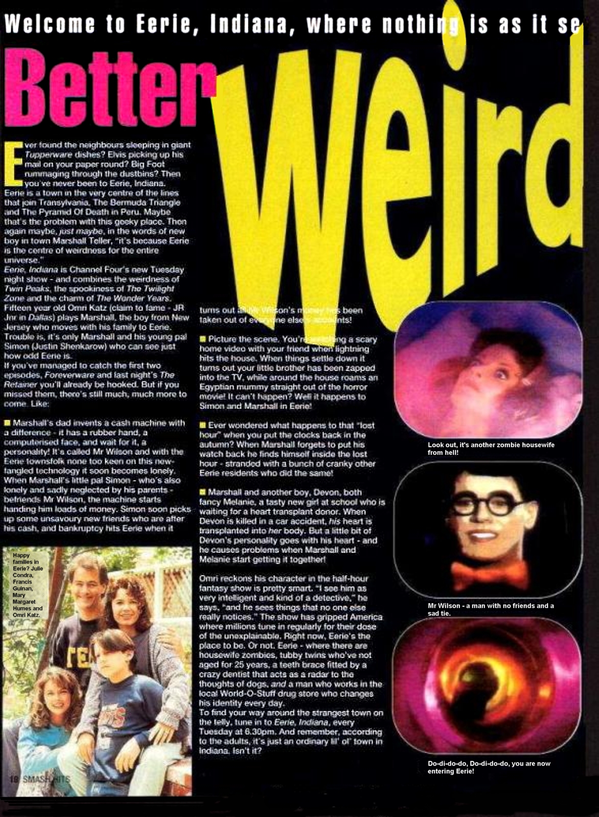 &quot;Eerie, Indiana&quot;, Smash Hits (UK) magazine article, March 31,1993