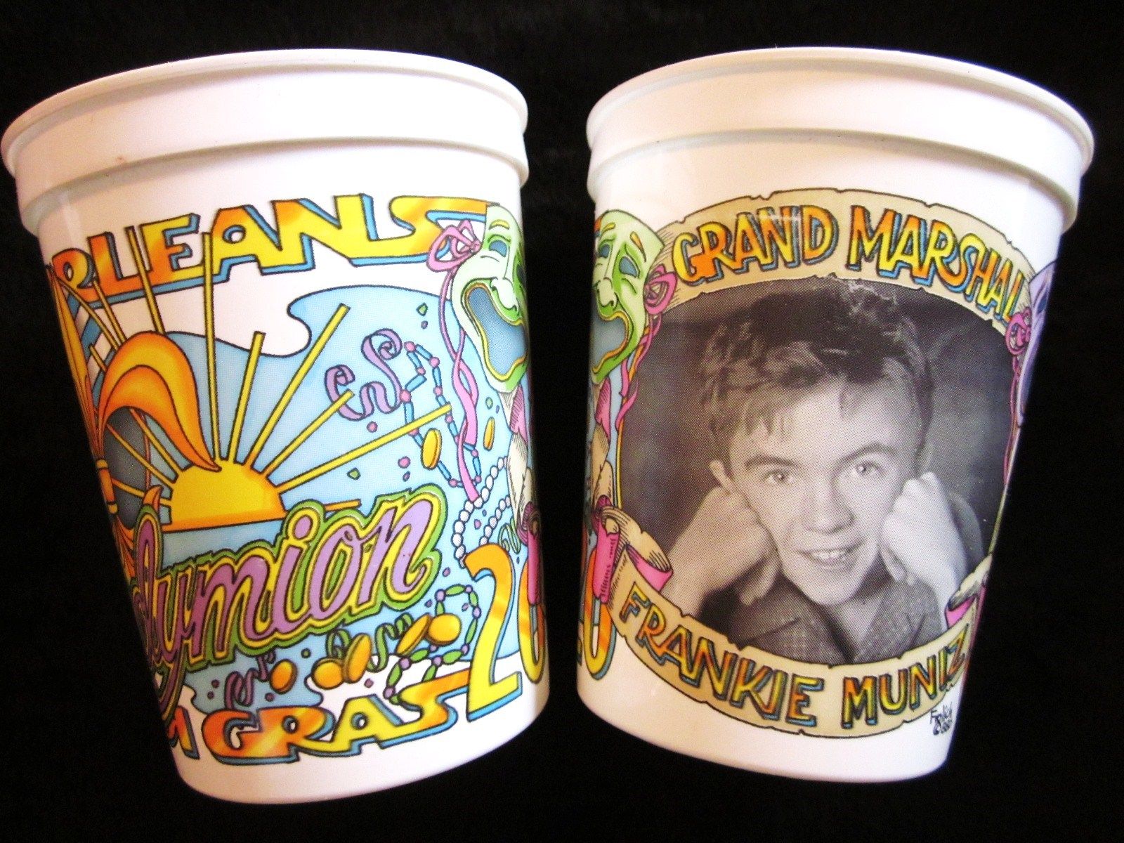 Special Frankie Muniz cups made for the 2001 New Orleans Mardi Gras parade