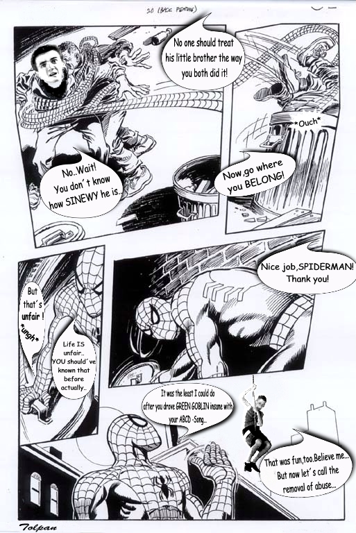 Spiderman comic strip parody